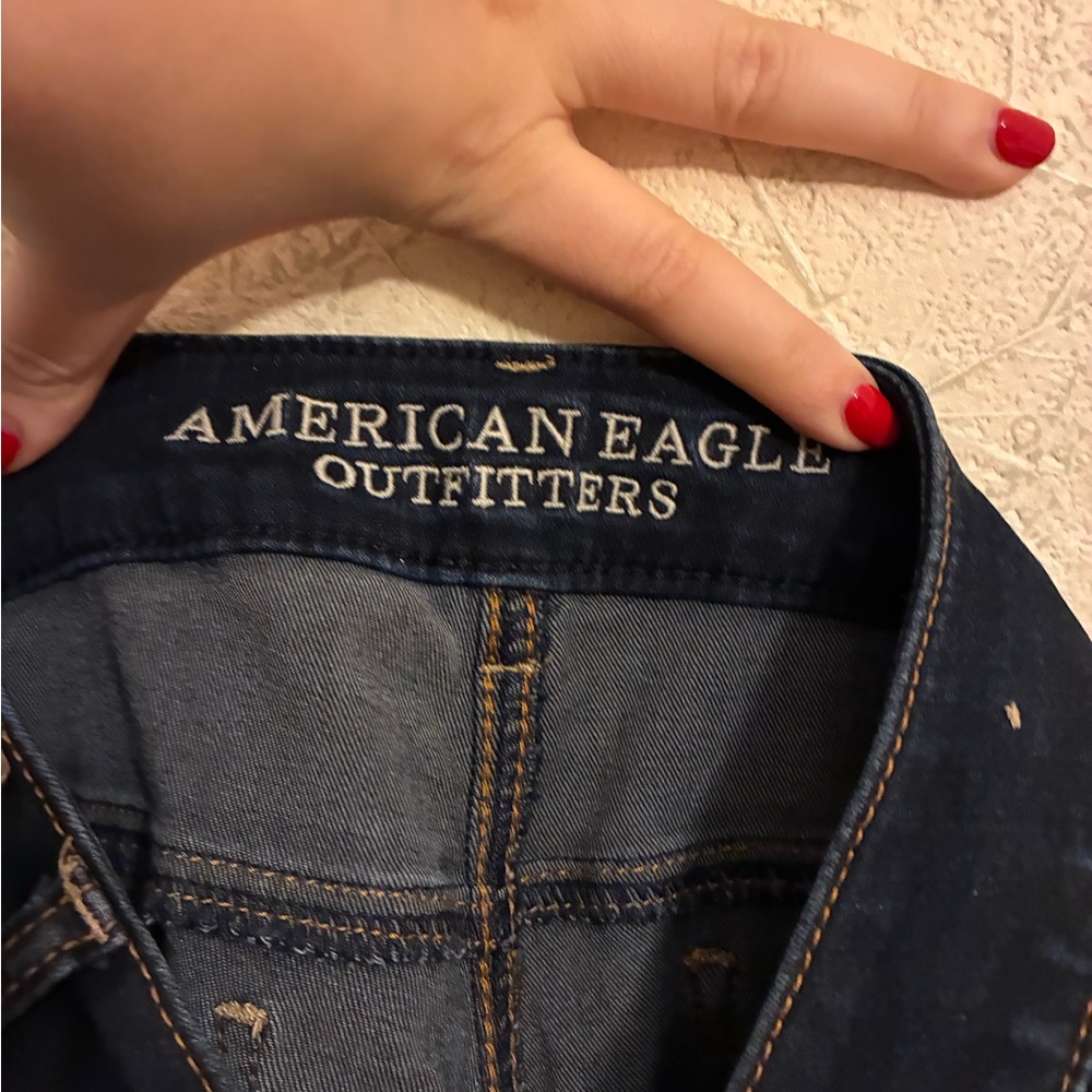 🆕 American Eagle Outfitters Dark Blue Jegging Super Stretch Skinny Jeans - Picture 6 of 6